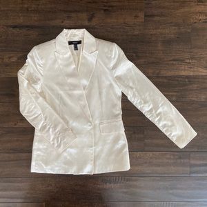 F21 shiny white blazer